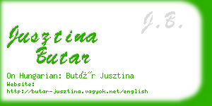 jusztina butar business card